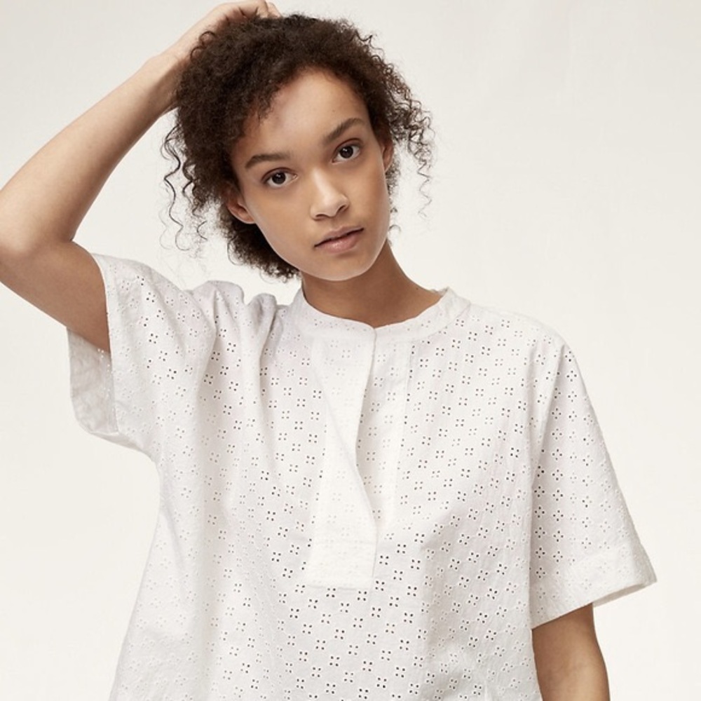 Aritzia Wilfred Loren Eyelet Blouse | XXS | White